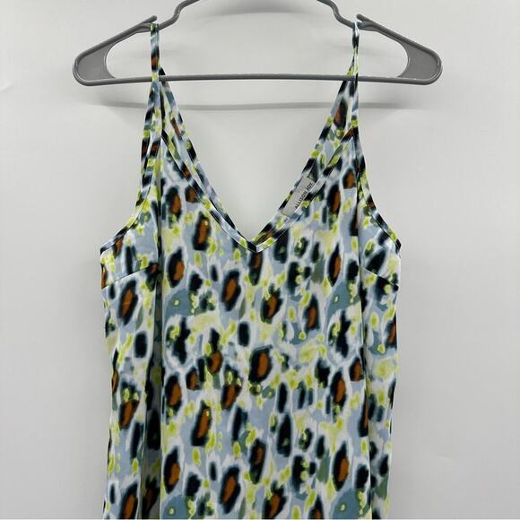 Evereve Allison Joy Mia Multicolor‎ Leopard Sleeveless V Neck Cami Tank Top Sz M - Picture 4 of 10